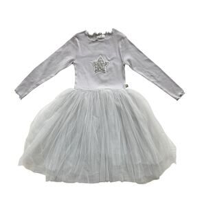 NWT Petite Hailey Gray Tulle Star Dress Size 8